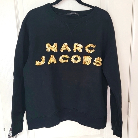 Marc Jacobs Beaded Logo Crewneck Sweatshirt Size XL - Picture 2 of 6